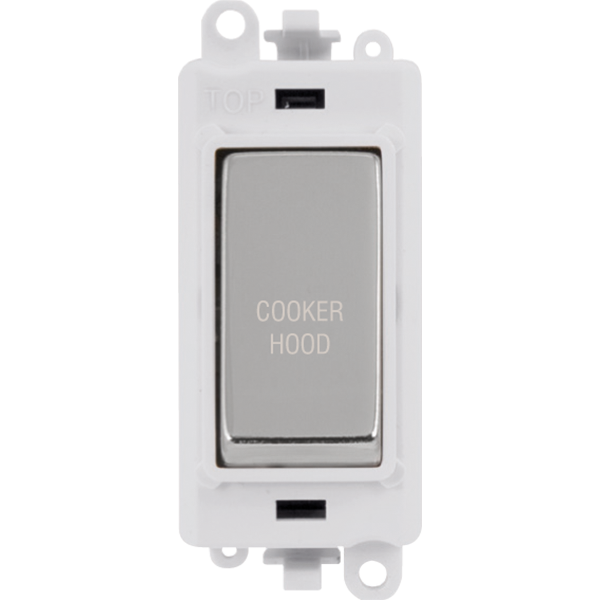 Click GridPro 20AX Double Pole Switch Module - Polar White - Polished Chrome - Cooker Hood – GM2018PWCH-CH