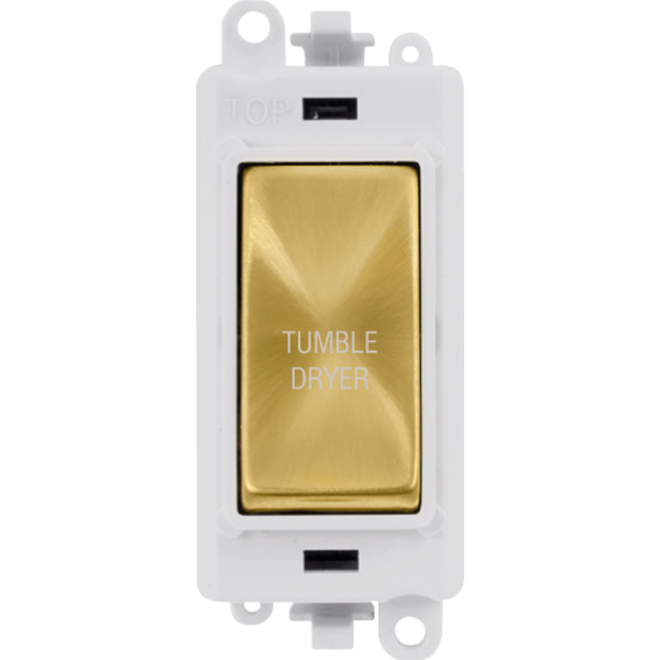 Click GridPro 20AX Double Pole Switch Module - Polar White - Satin Brass - Tumble Dryer – GM2018PWSB-TD