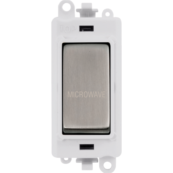 Click GridPro 20AX Double Pole Switch Module - Polar White - Stainless Steel - Microwave – GM2018PWSS-MW