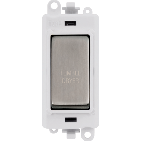 Click GridPro 20AX Double Pole Switch Module - Polar White - Stainless Steel - Tumble Dryer – GM2018PWSS-TD