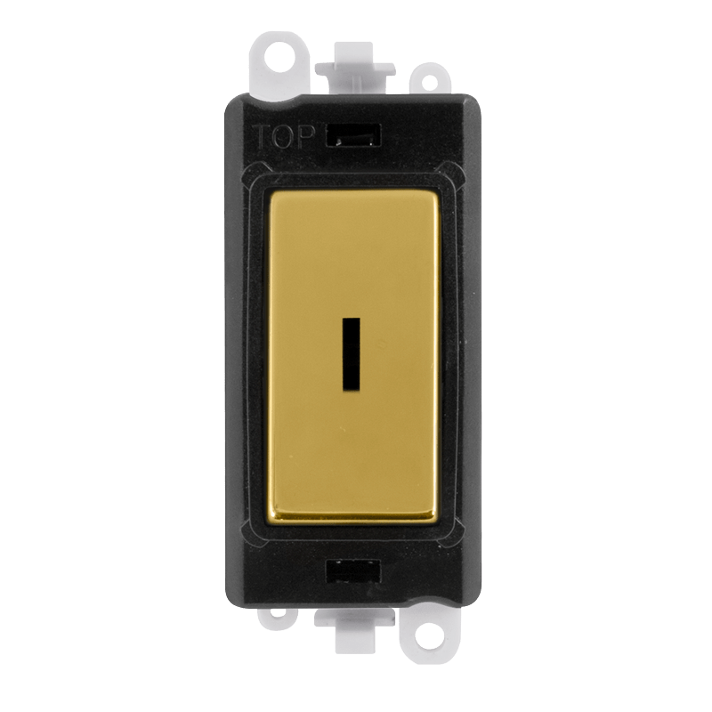 Click GridPro 20AX Double Pole Keyswitch Module - Black - Polished Brass – GM2046BKBR