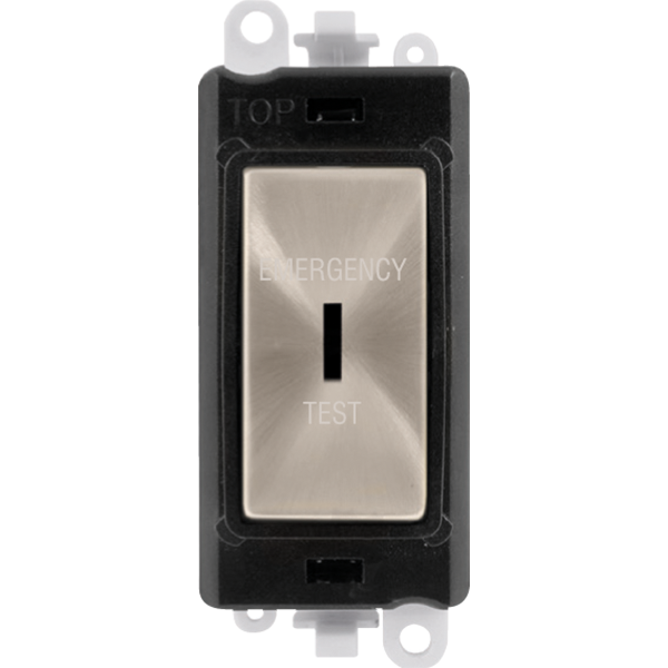 Click GridPro 20AX Double Pole Keyswitch 'Emergency Test' - Black - Brushed Stainless – GM2046BKBSET