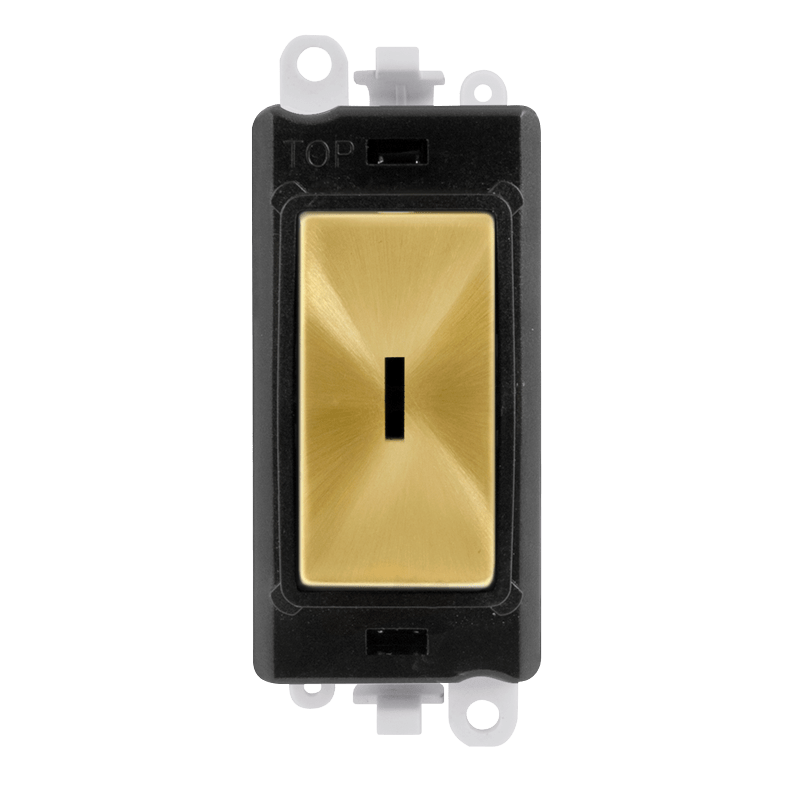 Click GridPro 20AX Double Pole Keyswitch Module - Black - Satin Brass – GM2046BKSB
