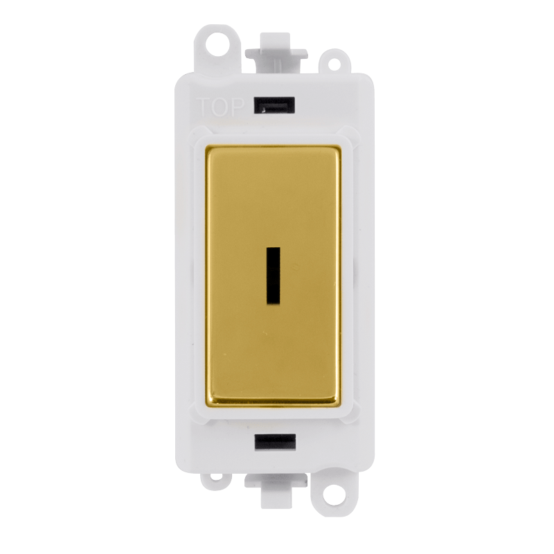 Click GridPro 20AX Double Pole Keyswitch Module - White - Polished Brass – GM2046PWBR