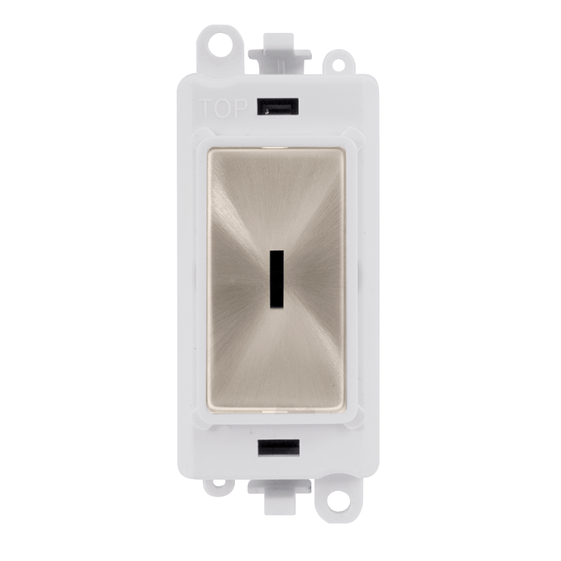 Click GridPro 20AX Double Pole Keyswitch Module - White - Brushed Stainless – GM2046PWBS