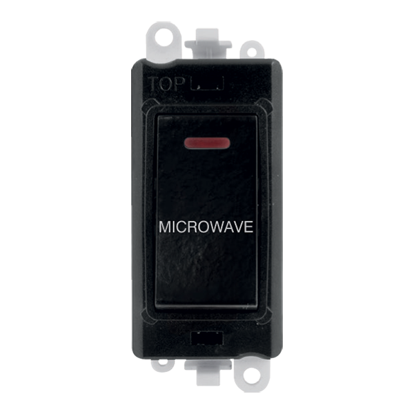 Click GridPro 20AX Double Pole Switch With LED Module - Black - Microwave – GM2218BK-MW