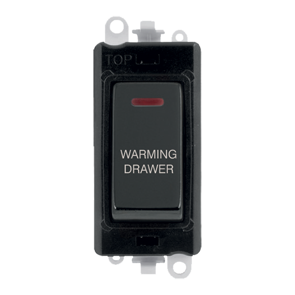 Click GridPro 20AX Double Pole Switch With LED Module - Black - Black Nickel - Warming Drawer – GM2218BKBN-WDR