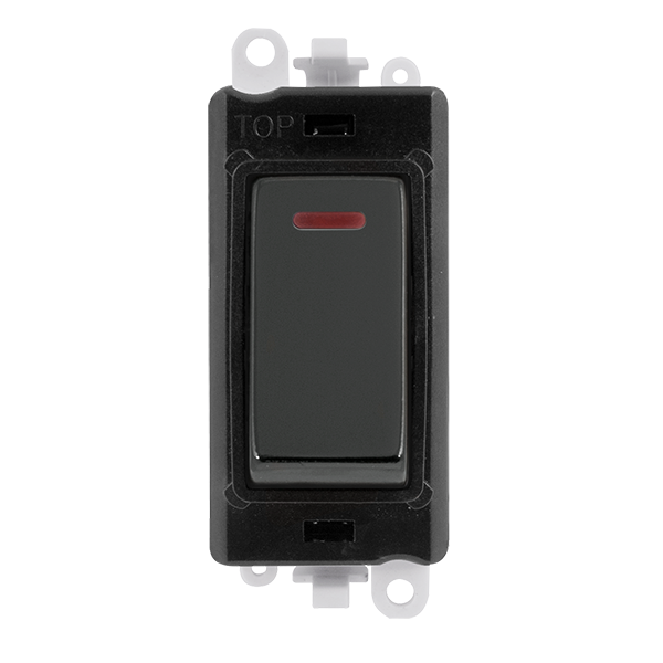 Click GridPro 20AX Double Pole Switch With LED Module - Black - Black Nickel – GM2218BKBN