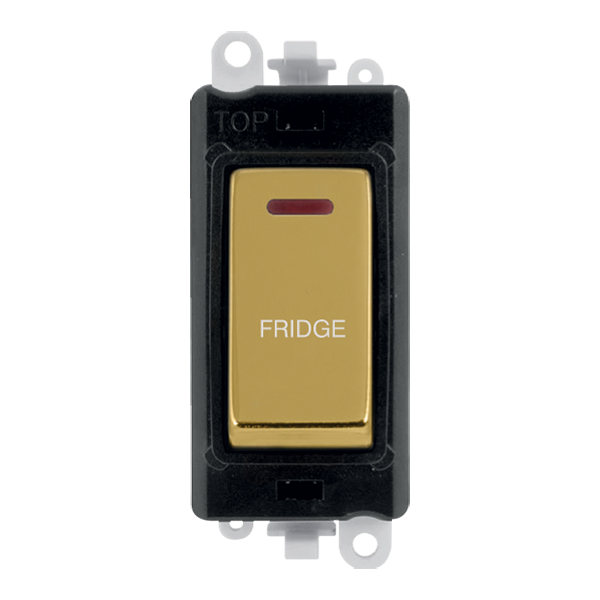 Click GridPro 20AX Double Pole Switch With LED Module - Black - Polished Brass - Fridge – GM2218BKBR-FD