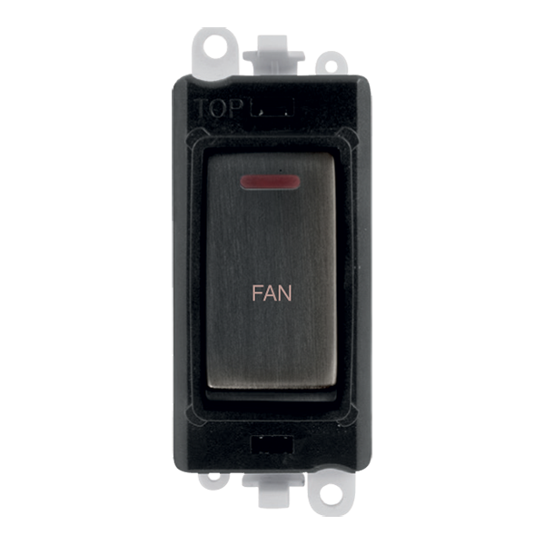 Click GridPro 20AX Double Pole Switch With LED Module - Black - Matt Bronze - Fan – GM2218BKBZ-FN