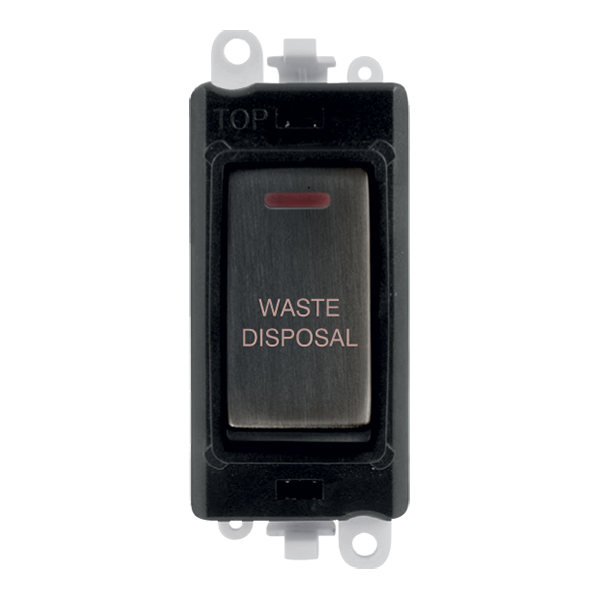 Click GridPro 20AX Double Pole Switch With LED Module - Black - Matt Bronze - Waste Disposal – GM2218BKBZ-WD