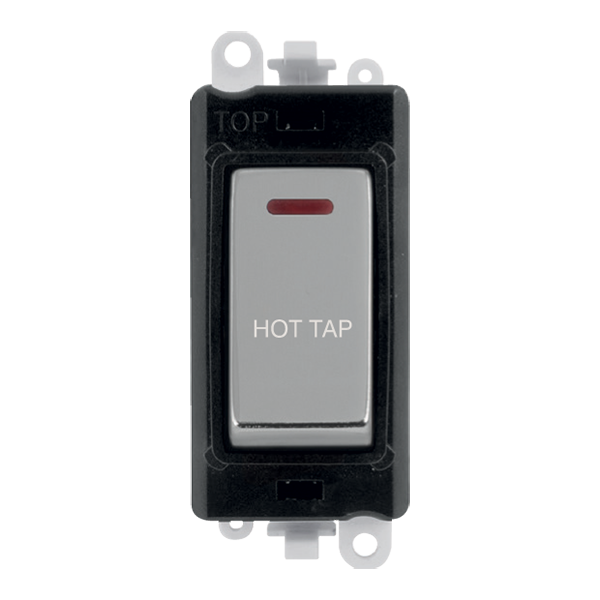 Click GridPro 20AX Double Pole Switch With LED Module - Black - Polished Chrome - Hot Tap – GM2218BKCH-HT