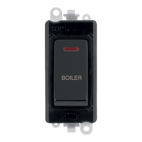 Click GridPro 20AX Double Pole Switch With LED Module - Black - Matt Black - Boiler – GM2218BKMB-BL