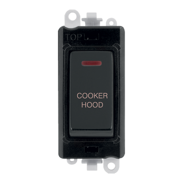 Click GridPro 20AX Double Pole Switch With LED Module - Black - Matt Black - Cooker Hood – GM2218BKMB-CH