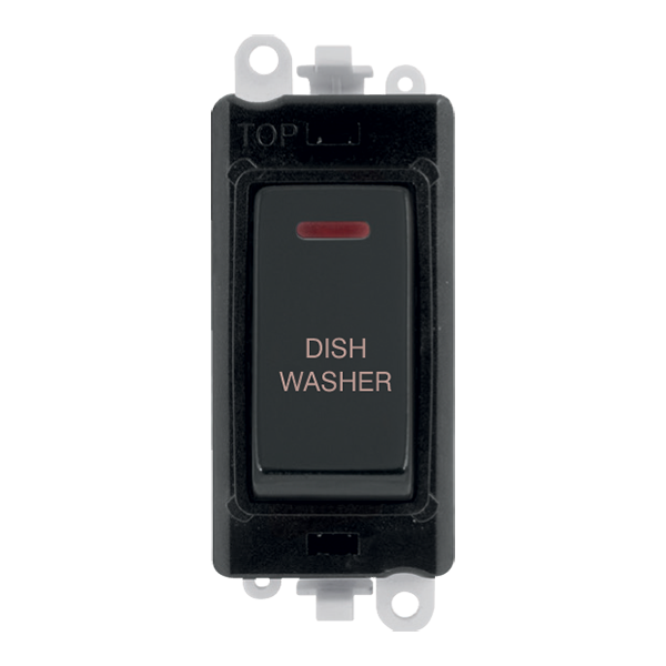 Click GridPro 20AX Double Pole Switch With LED Module - Black - Matt Black - Dishwasher – GM2218BKMB-DW