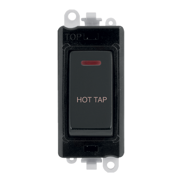 Click GridPro 20AX Double Pole Switch With LED Module - Black - Matt Black - Hot Tap – GM2218BKMB-HT