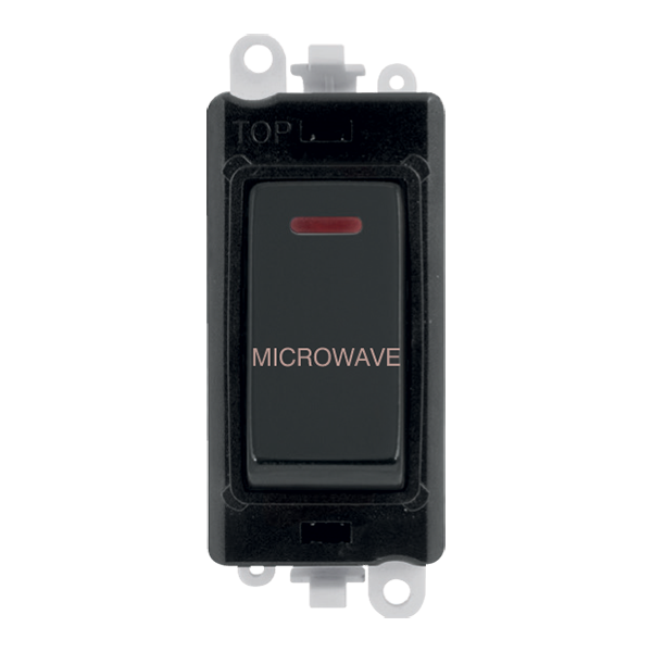 Click GridPro 20AX Double Pole Switch With LED Module - Black - Matt Black - Microwave – GM2218BKMB-MW