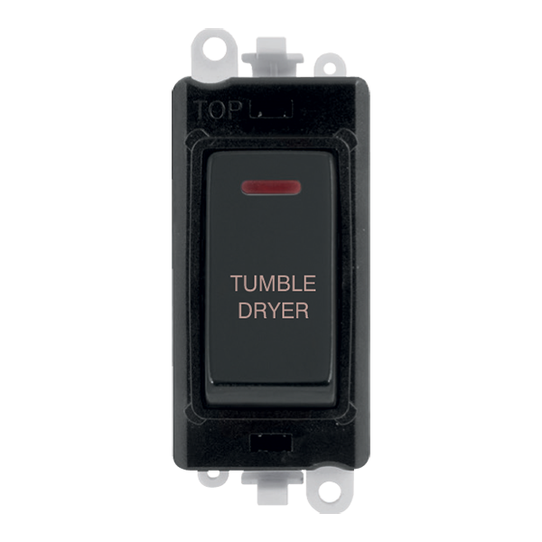 Click GridPro 20AX Double Pole Switch With LED Module - Black - Matt Black - Tumble Dryer – GM2218BKMB-TD