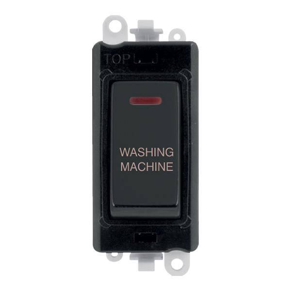 Click GridPro 20AX Double Pole Switch With LED Module - Black - Matt Black - Washing Machine – GM2218BKMB-WM