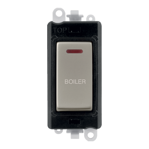 Click GridPro 20AX Double Pole Switch With LED Module - Black - Pearl Nickel - Boiler – GM2218BKPN-BL