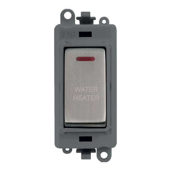 Click GridPro 20AX Double Pole Switch With LED Module - Grey - Stainless Steel - Water Heater – GM2218GYSS-WH