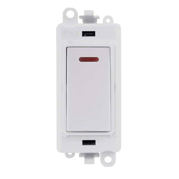 Click GridPro 20AX Double Pole Switch With LED Module - Polar White – GM2218PW