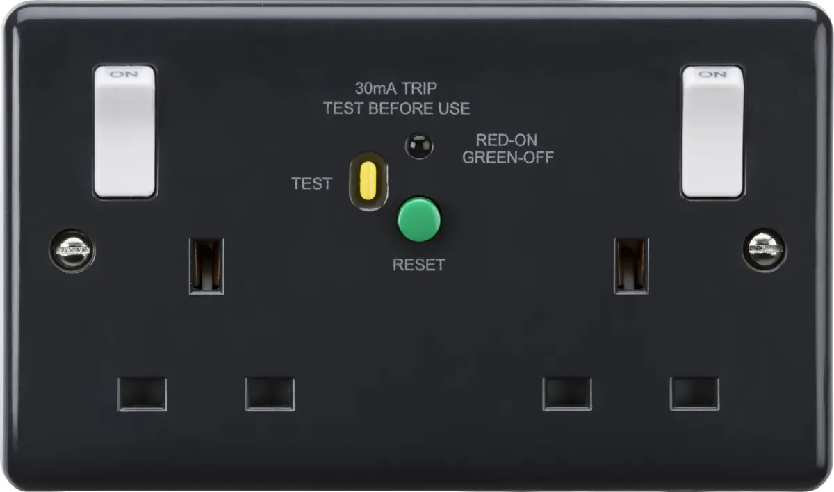 Knightsbridge 13A 2G DP RCD Switched Socket with Outboard Rockers (Type-A) [Part M compliant] – PM9RCD
