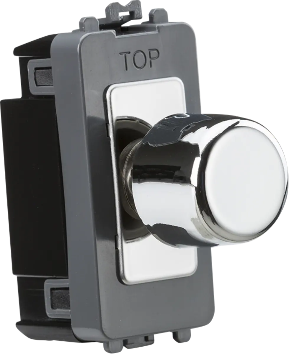 Knightsbridge 1G 2-way 10-200W (LED 10-100W) trailing edge dimmer module - polished chrome – GDM015PC