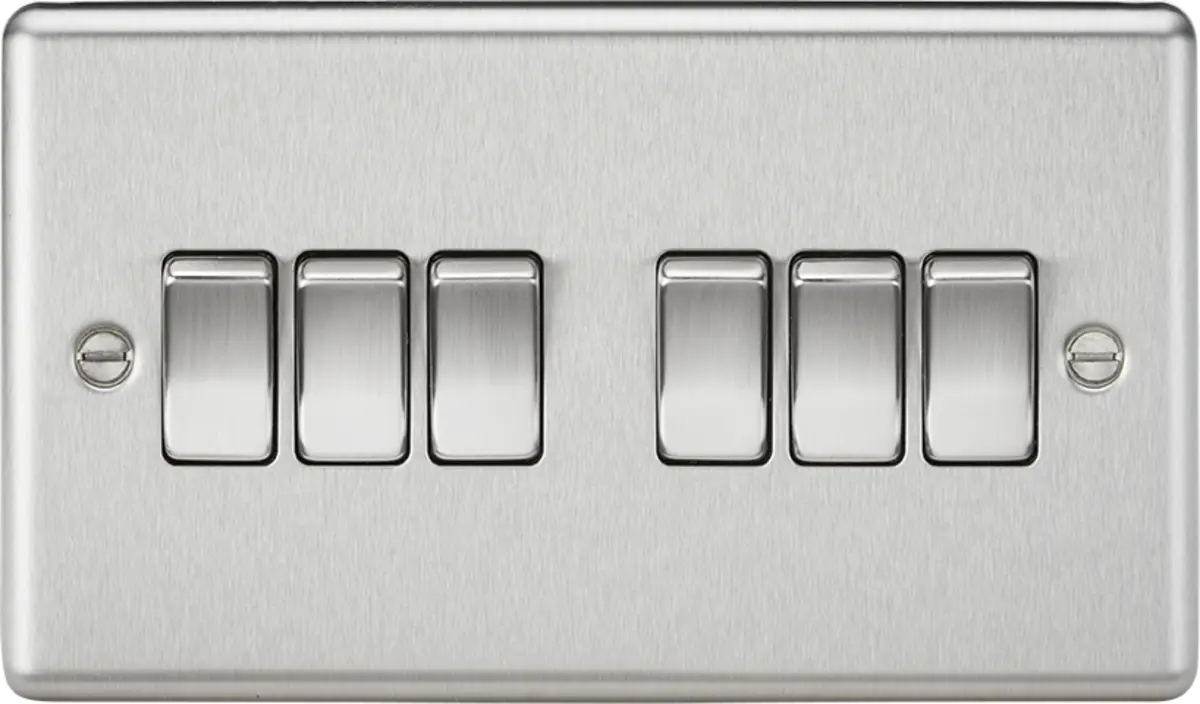 Knightsbridge 10AX 6G 2-way Switch - Brushed Chrome – CL42BC
