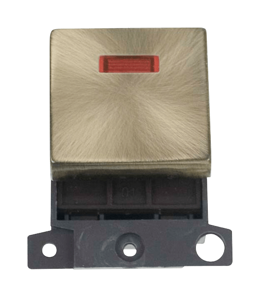 Click MiniGrid 20A DP Ingot Switch With Neon - Antique Brass – MD023AB