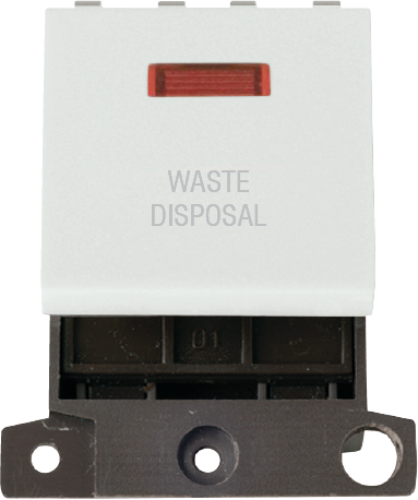 Click MiniGrid 20A DP SW+NEON WH "WASTE DISPOSAL" – MD023WH-WD