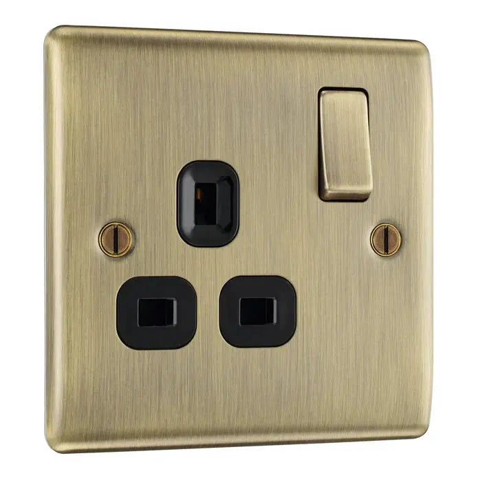 BG Nexus Antique Brass Switches and Sockets Black Inserts Full Range BG Nexus