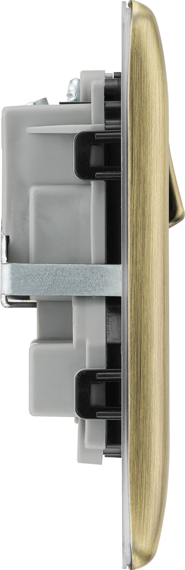 BG Nexus 2 Gang Double Socket Antique Brass Black Inserts 13 Amp - NAB22B