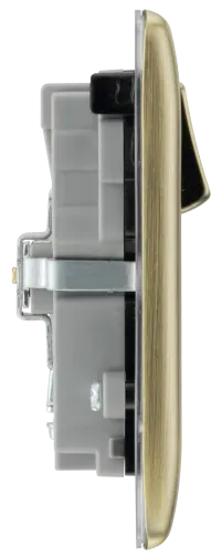 BG Nexus Metal USB Double Socket in Antique Brass with Black Inserts - NAB22U3B-01