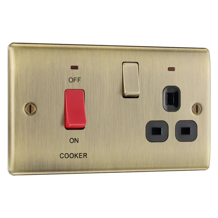 BG Nexus Antique Brass Switches and Sockets Black Inserts Full Range BG Nexus