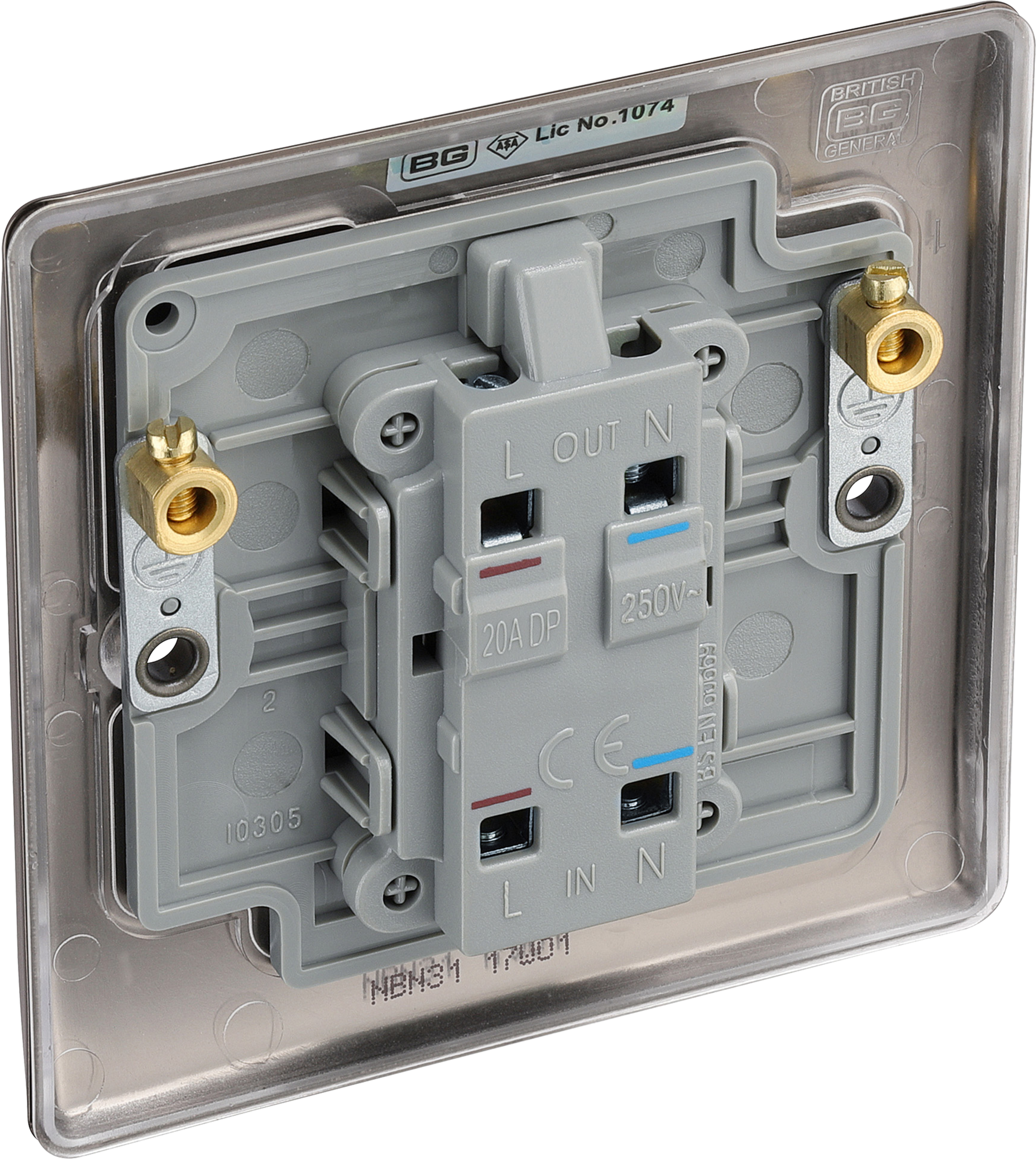 BG Nexus Metal 20A DP Switch with Neon in Black Nickel - NBN31-01