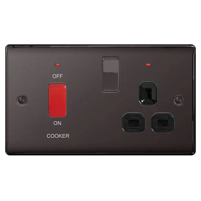 BG Nexus Black Nickel Switches and Sockets Black Inserts Full Range ACAS Electrical