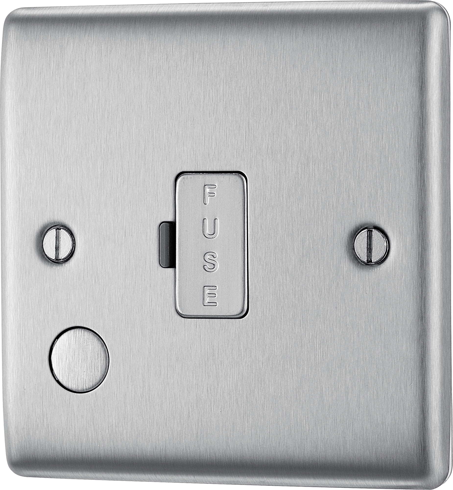 BG Nexus Metal Un-Switched Fused Spur with Flex Outlet in Brushed Steel - NBS55-01