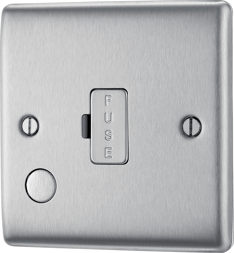 BG Nexus Metal Un-Switched Fused Spur with Flex Outlet in Brushed Steel - NBS55-01