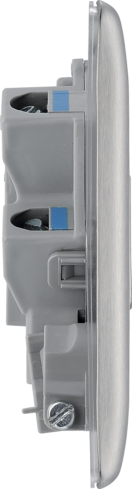 BG Nexus Metal Un-Switched Fused Spur with Flex Outlet in Brushed Steel - NBS55-01