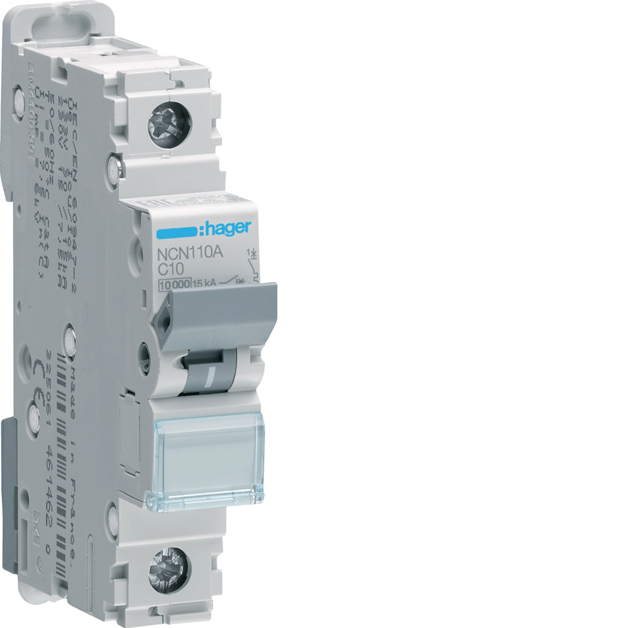 Hager NCN110A 10a 10ka SP Type C MCB