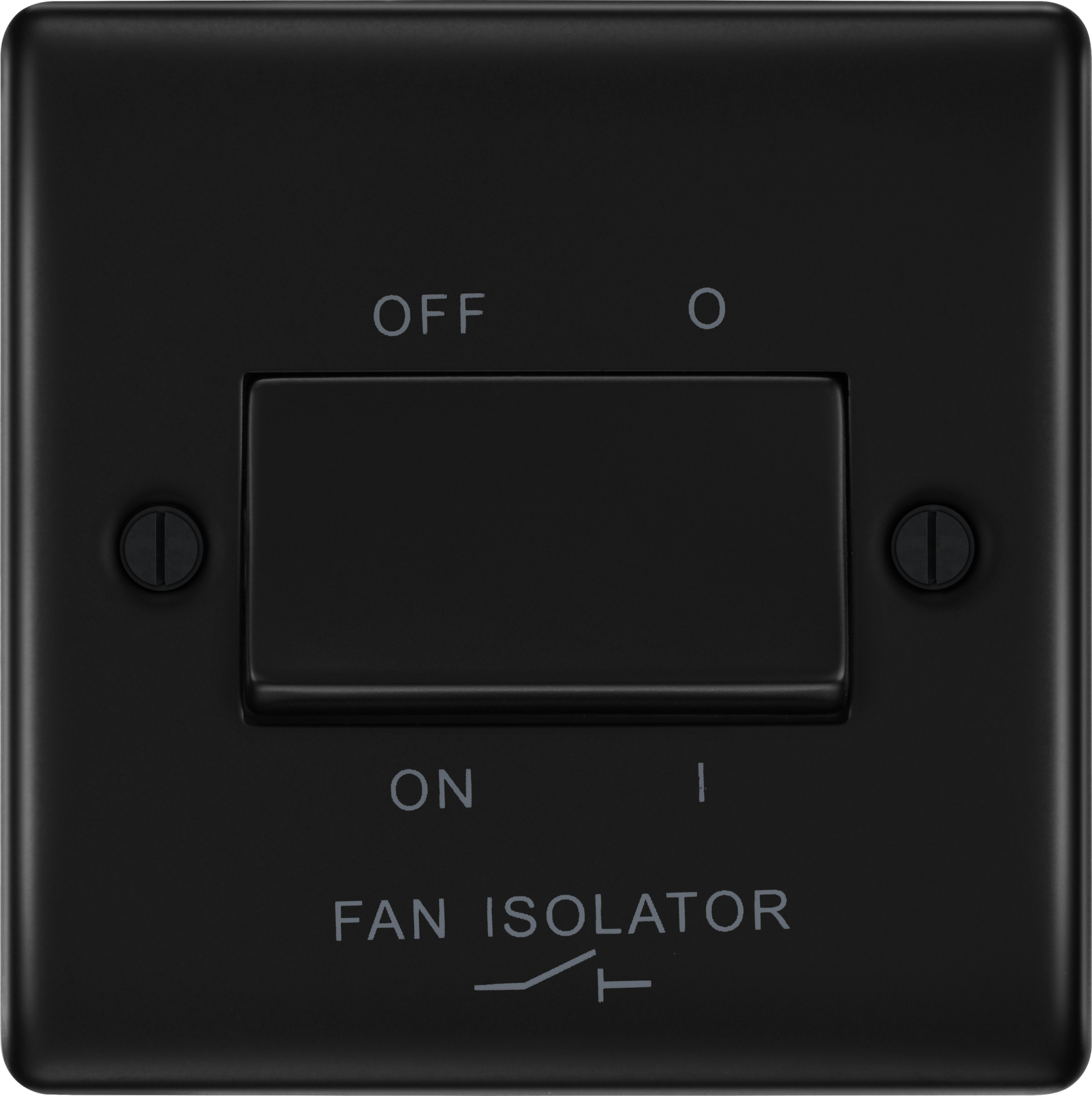 BG Nexus Metal Matt Black 1 Gang 10A Triple Pole Fan Isolator Switch - NFB15