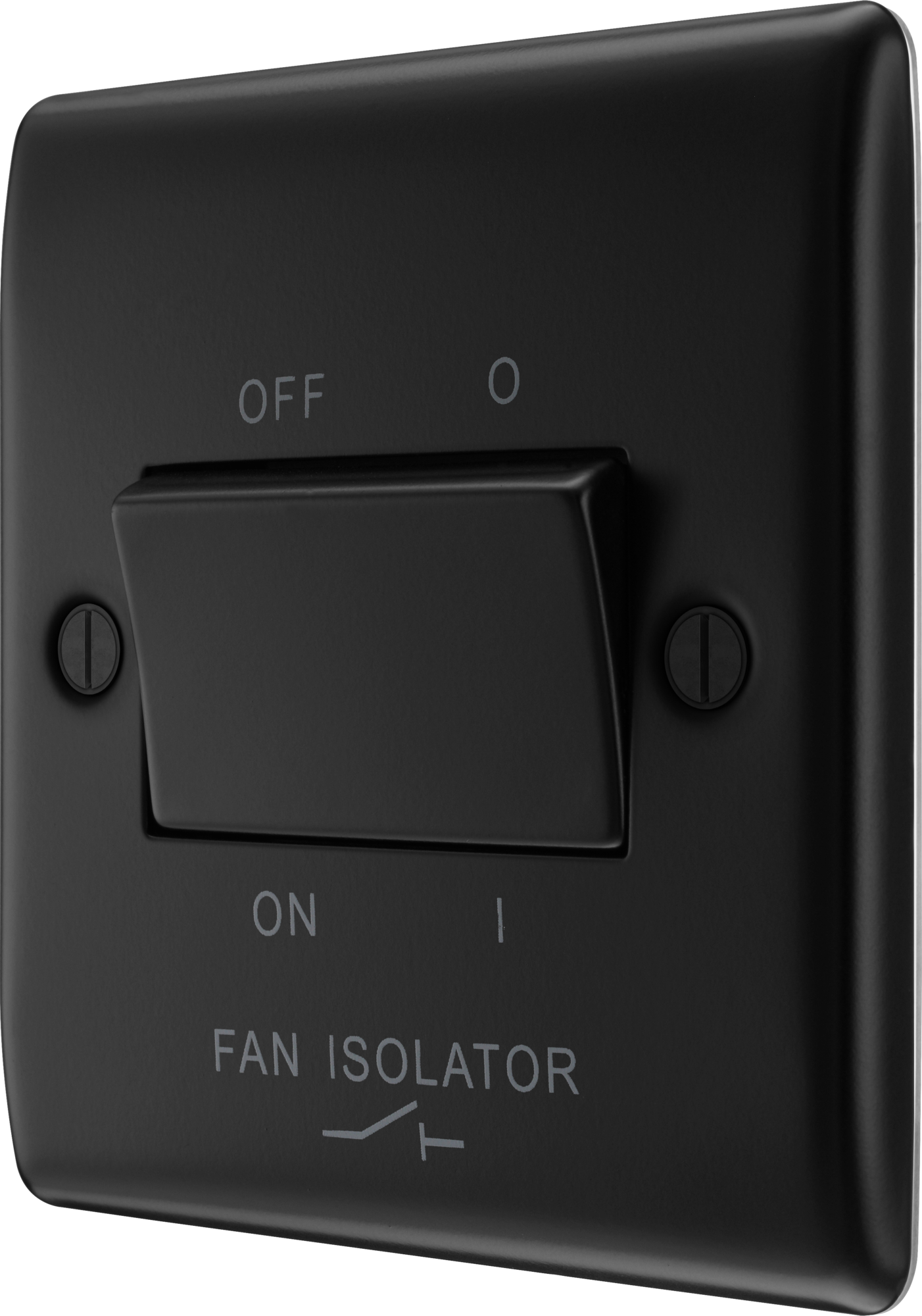BG Nexus Metal Matt Black 1 Gang 10A Triple Pole Fan Isolator Switch - NFB15