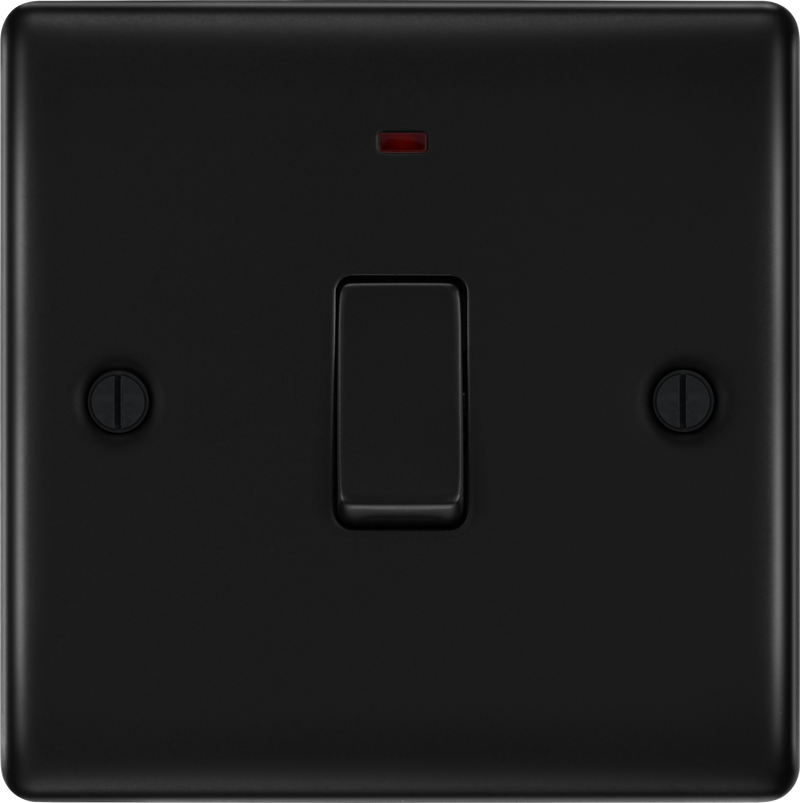 BG Nexus Metal 20A DP Switch with Neon in Matt Black