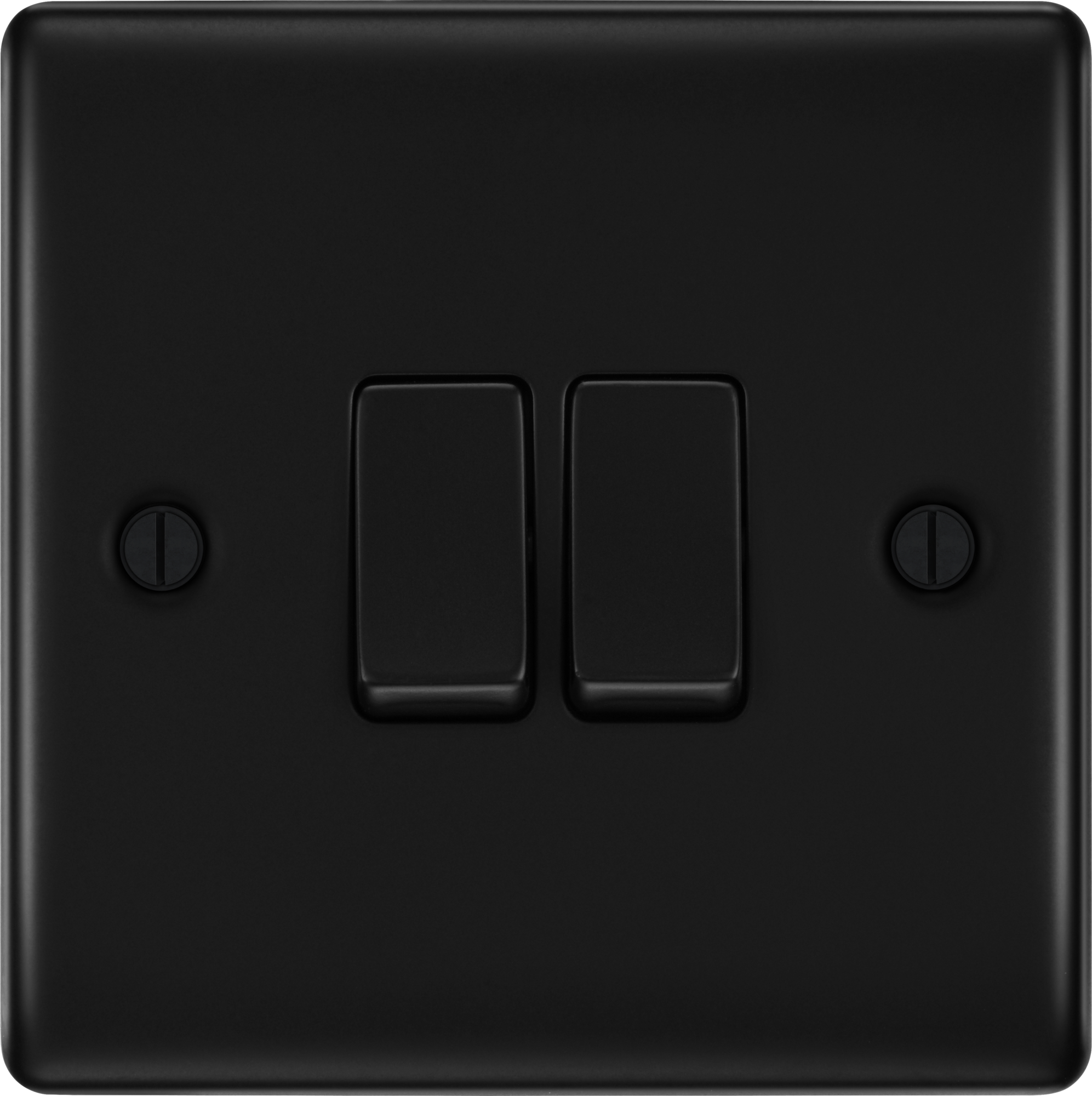 BG Nexus Metal Matt Black 2 Gang 20A 16AX 2 Way Plate Switch - NFB42