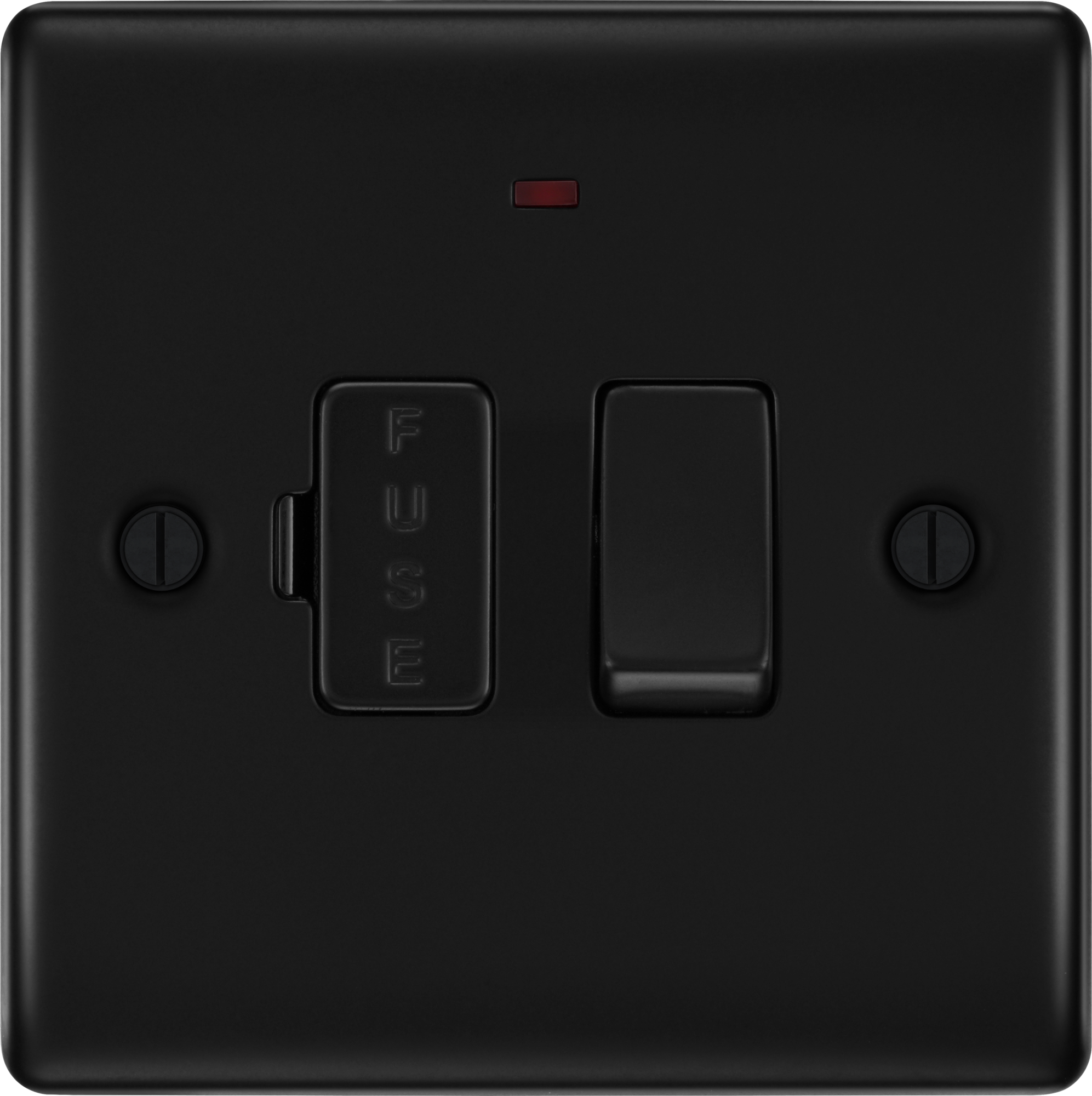 BG Nexus Metal Matt Black 13A Neon Switched Fused Spur Unit - NFB52