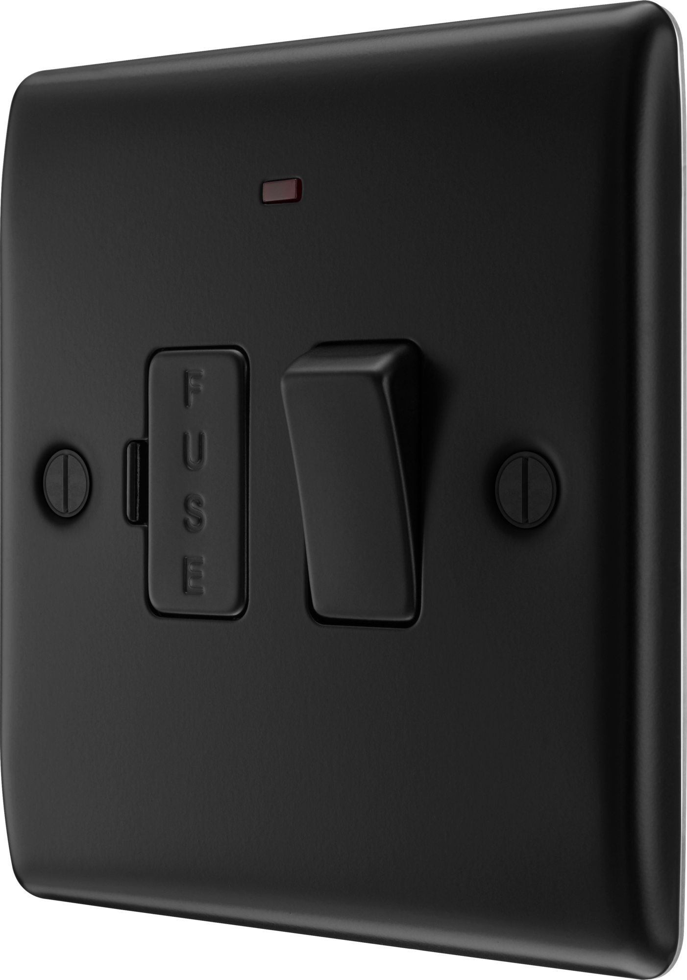 BG Nexus Metal Matt Black 13A Neon Switched Fused Spur Unit - NFB52