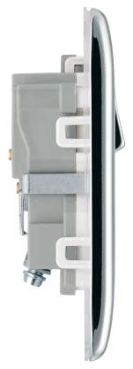 BG Nexus Metal Single Socket in Polished Chrome with White Inserts - NPC21W-01