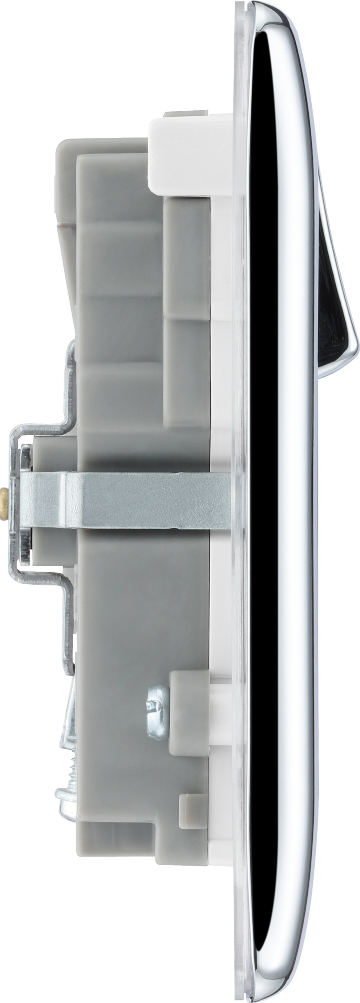 BG Nexus Metal USB USBC 45W Double Socket in Polished Chrome with White Inserts NPC22UAC45W