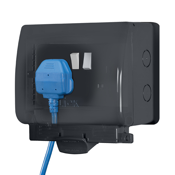 Click OA036AG AquIP66 Double Weatherproof Socket Enclosure – 2 Gang IP66 13A